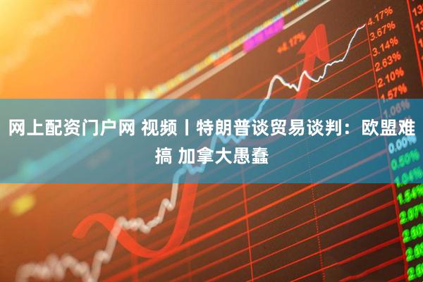 网上配资门户网 视频丨特朗普谈贸易谈判：欧盟难搞 加拿大愚蠢